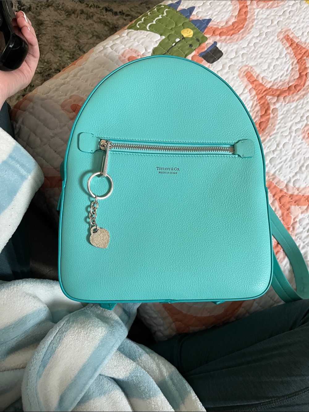 Tiffany & Co. Leather Backpack & 925 Keychain